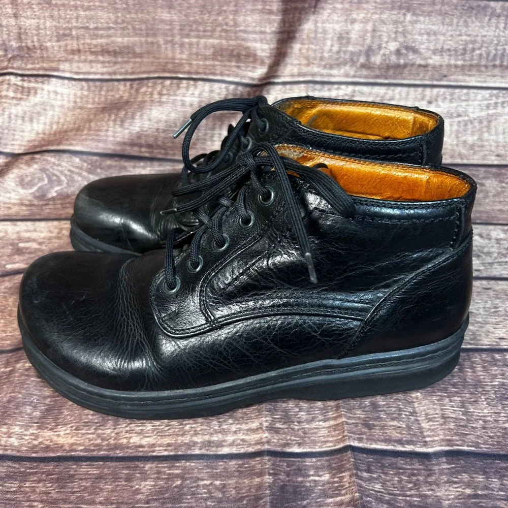 Footprints Birkenstock Black Leather Lace Up Chukka Boots Mens‎ EU 40 Portugal